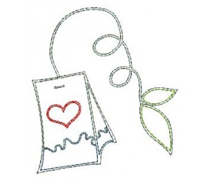 Stickdatei TEA PARTY Teebeutel